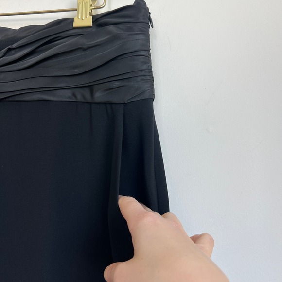 St John Couture Black Ruched Satin Waist Evening Trousers Dress Pants Wos 10 - Picture 4 of 10